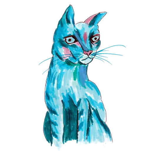 Cat-toon Teal Cat