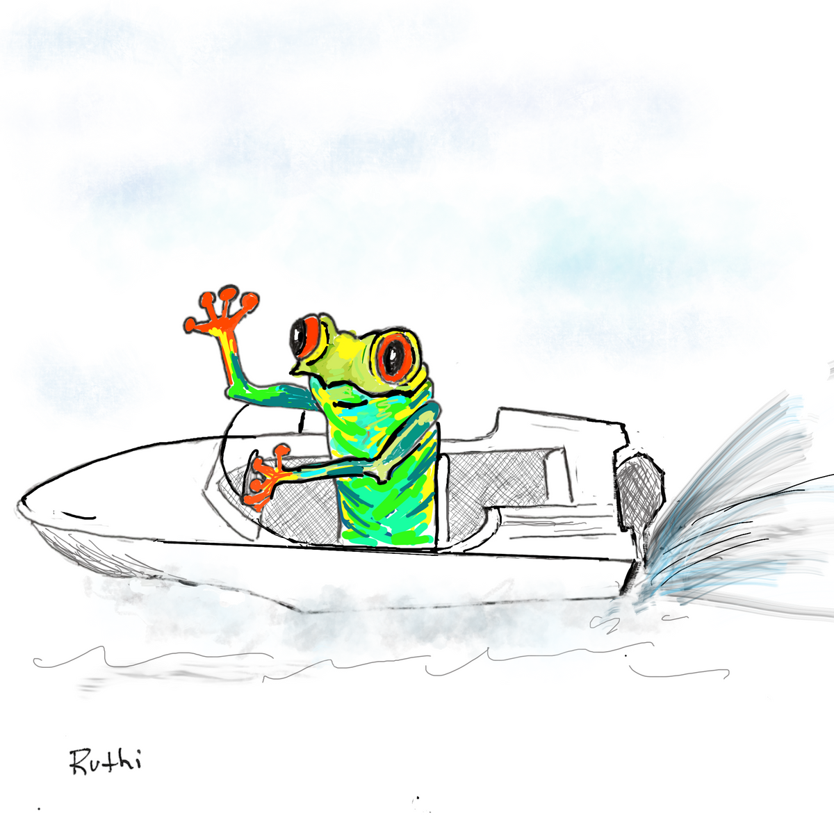 Frog-toon Boating