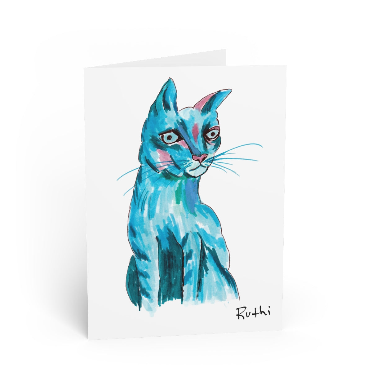 Cat-toon Teal Cat